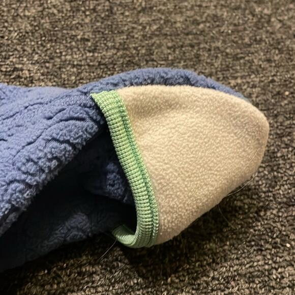 REI Brand Infant Fleece Bunting Size 3 Months Blue Floral Embossed Zip Up Hooded - Picture 4 of 10